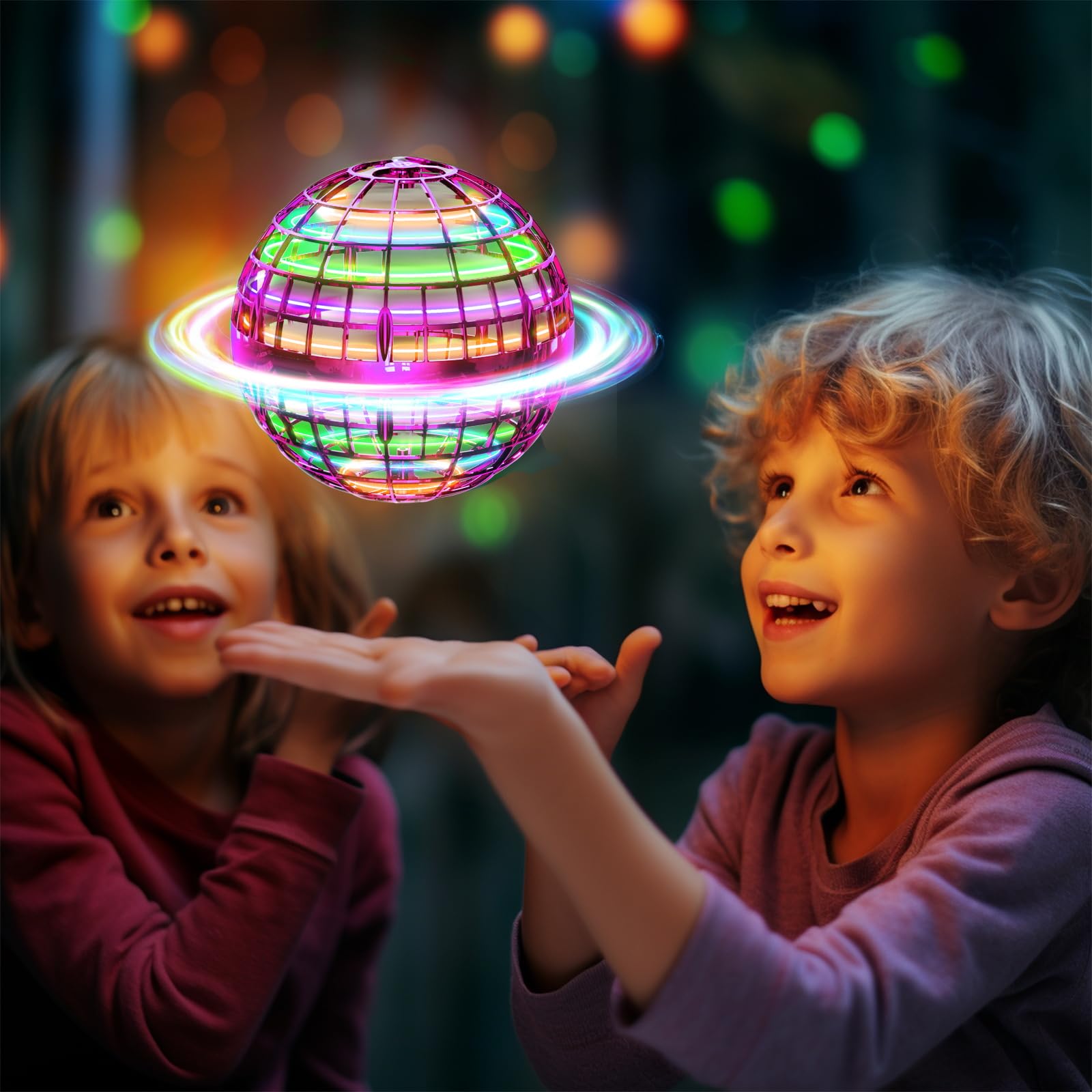 Bola voladora recargable con luces LED