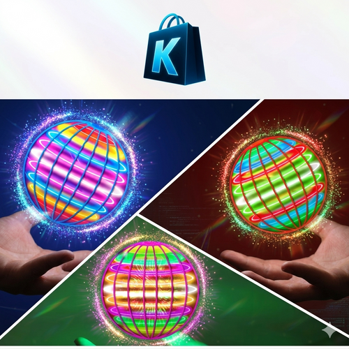 Bola voladora recargable con luces LED