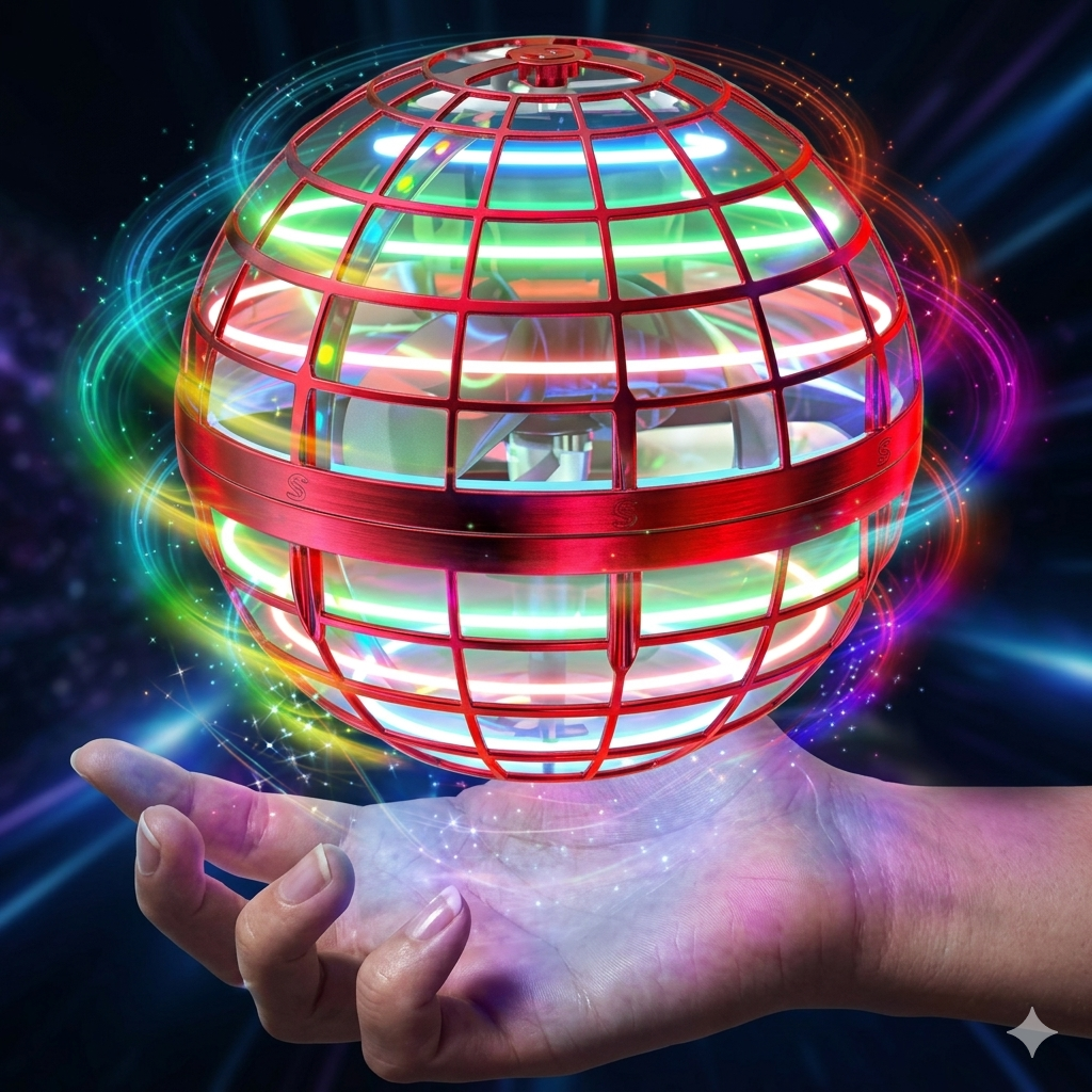 Bola voladora recargable con luces LED