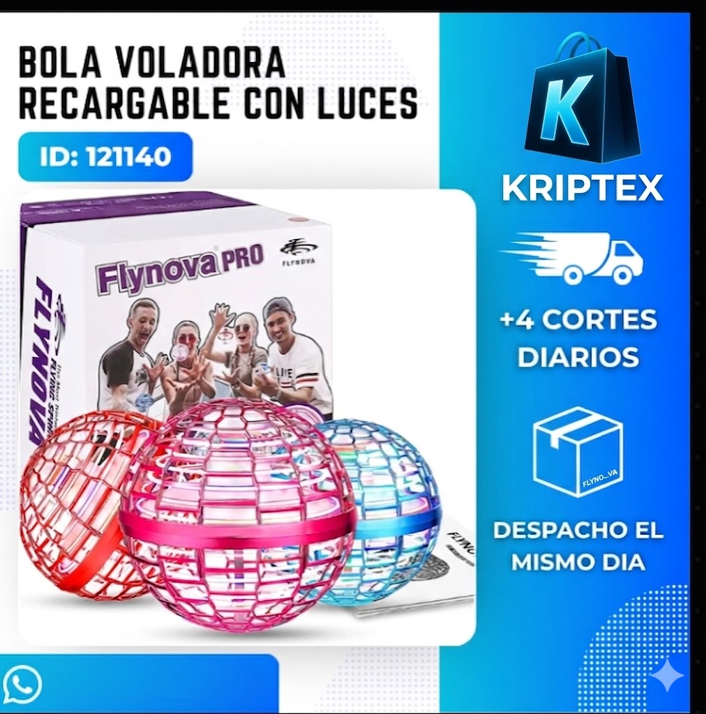 Bola voladora recargable con luces LED