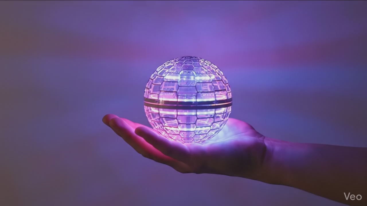Bola voladora recargable con luces LED